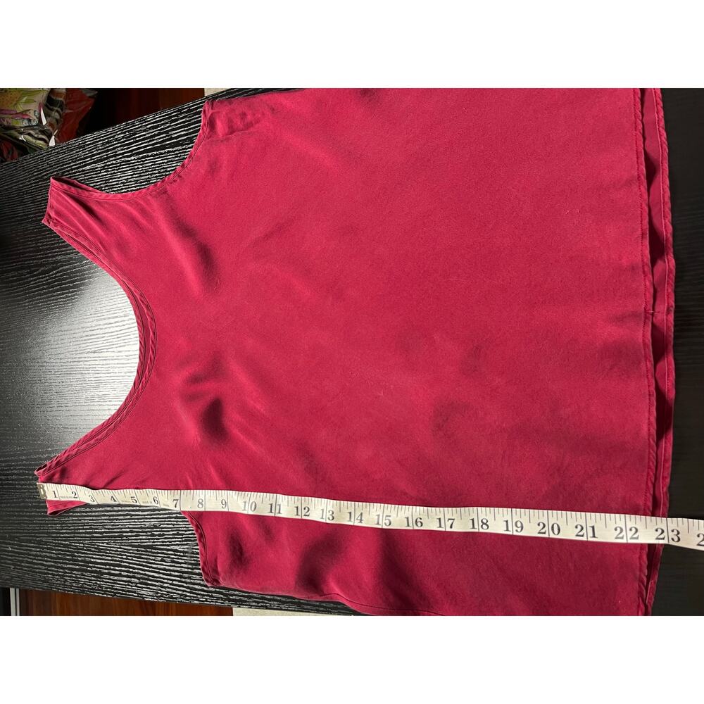 Vintage Lord and Taylor Crimson Red Silk Tank Top Blouse - Picture 6 of 9